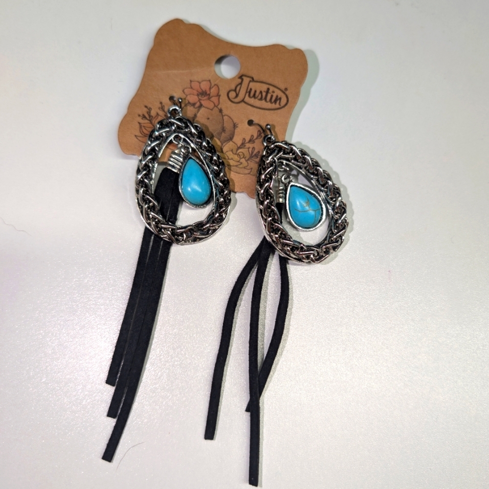 Justin Boots Teardrop & Suede Earrings